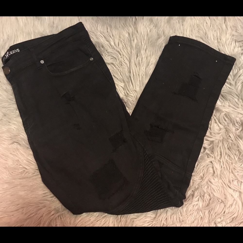 X-ray jeans black distressed jeans